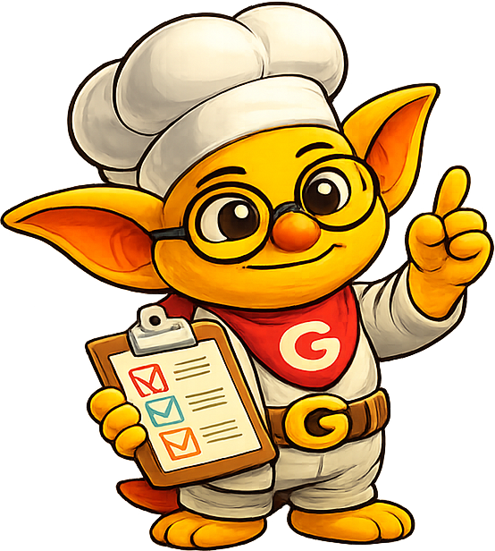 Gobblin holding a clipboard